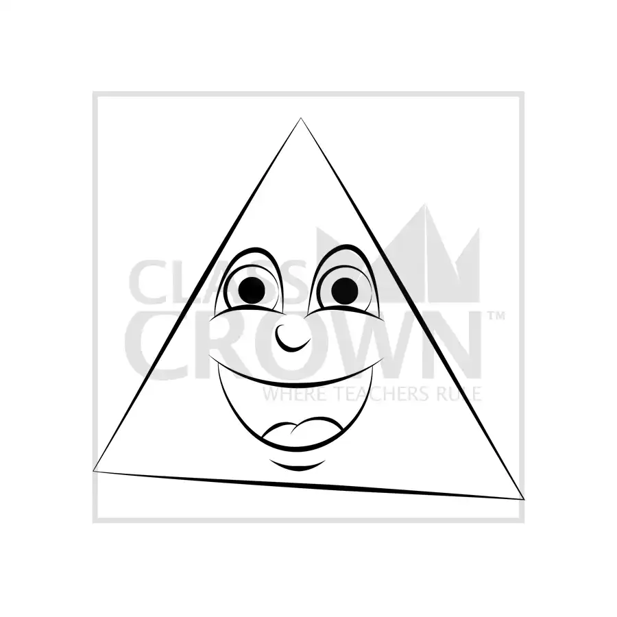 Orange triangle with smiling face