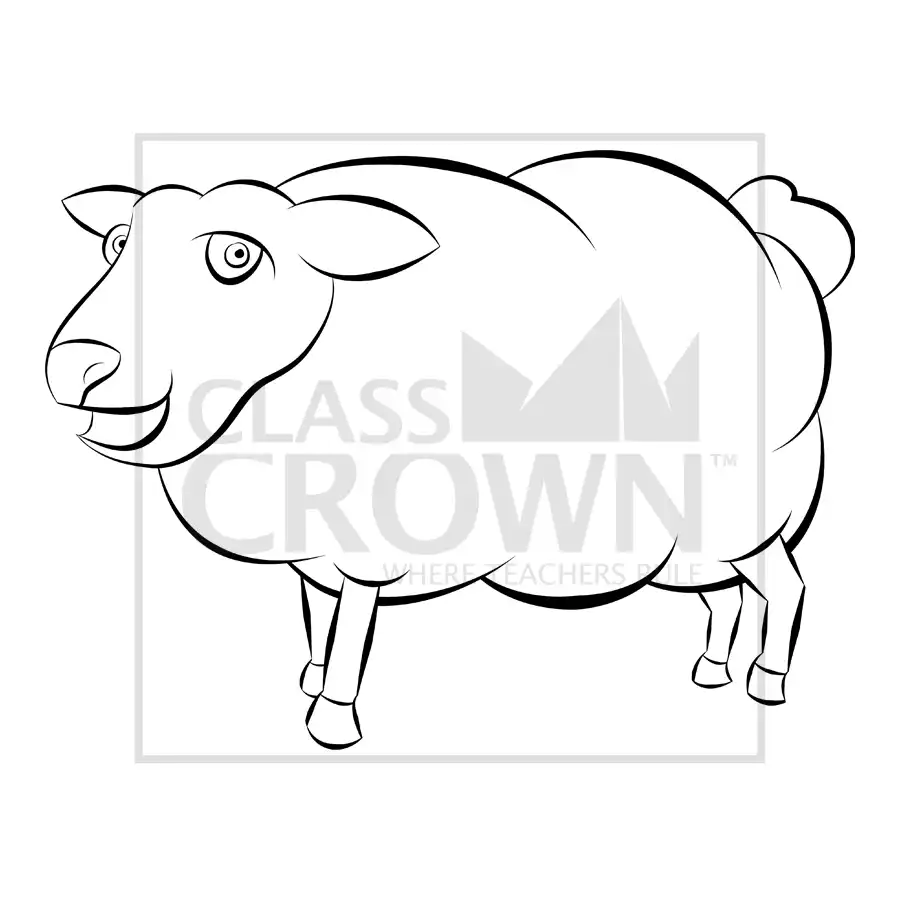White sheep with black head and legs