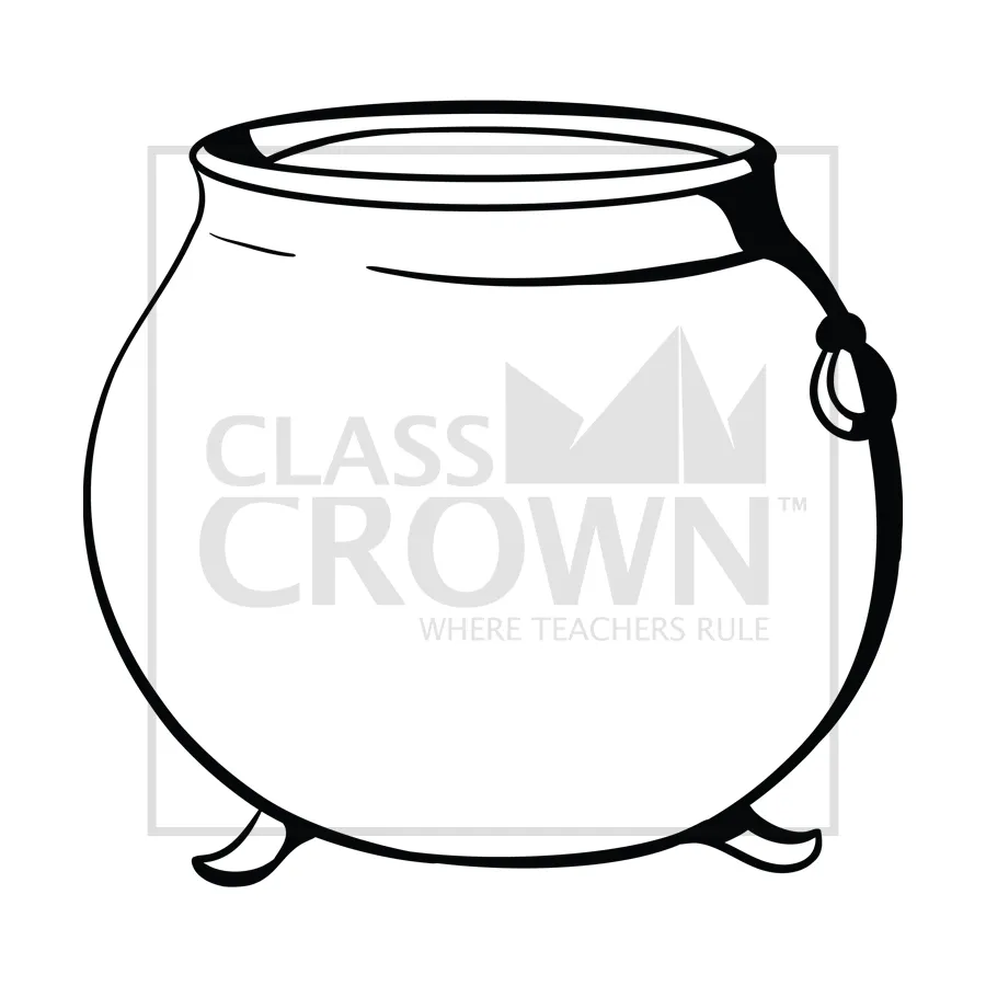 Cauldron with green witches brew