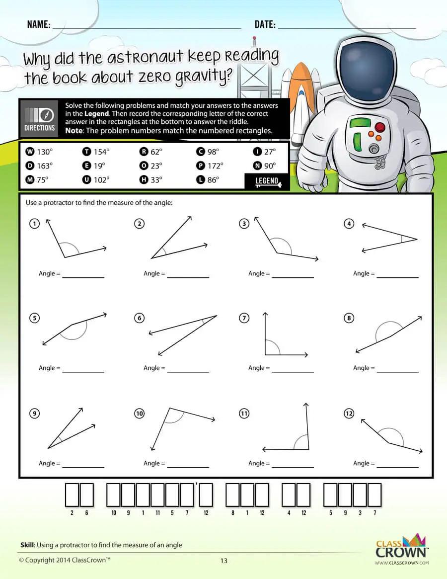 ClassCrown's Geometry Worksheets Pack 1 Cover