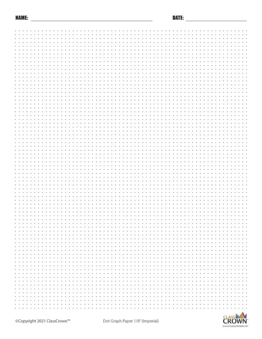 Eighth inch dot graph paper with name.