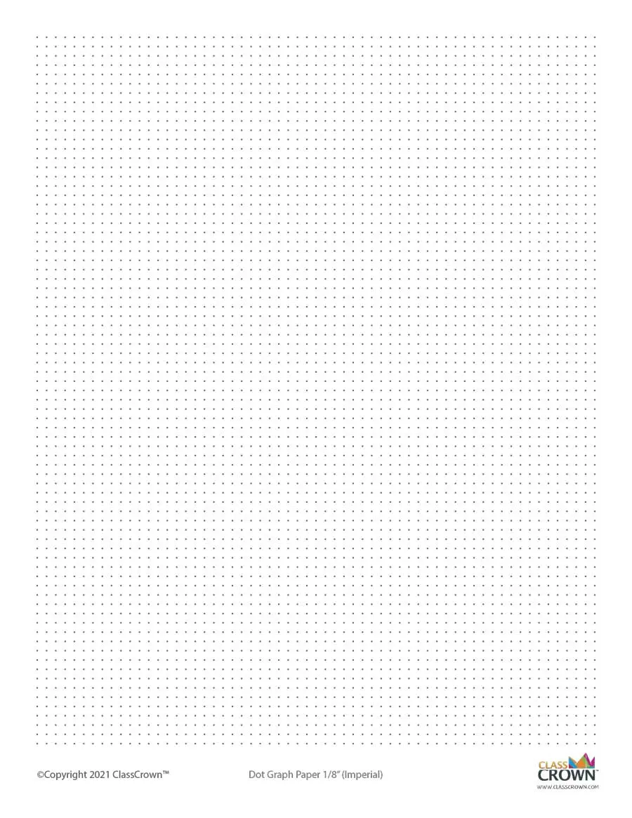 /Dot Graph Paper: Eighth Inch
