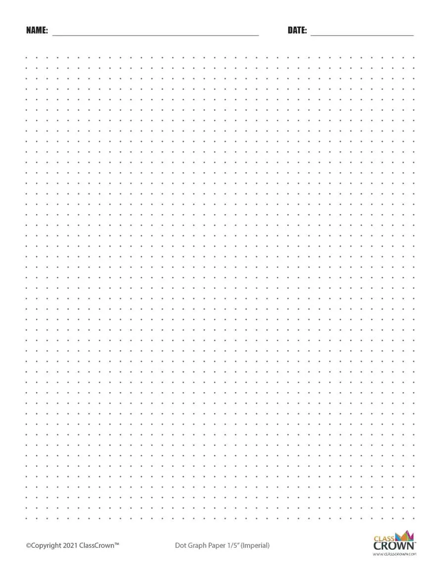 Fifth inch dot graph paper.
