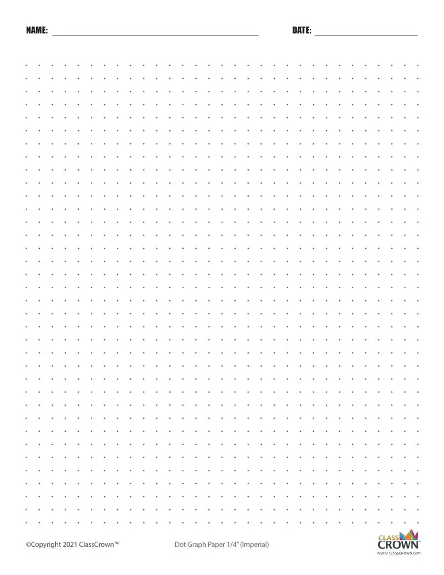 /Dot Graph Paper with Name: Quarter Inch