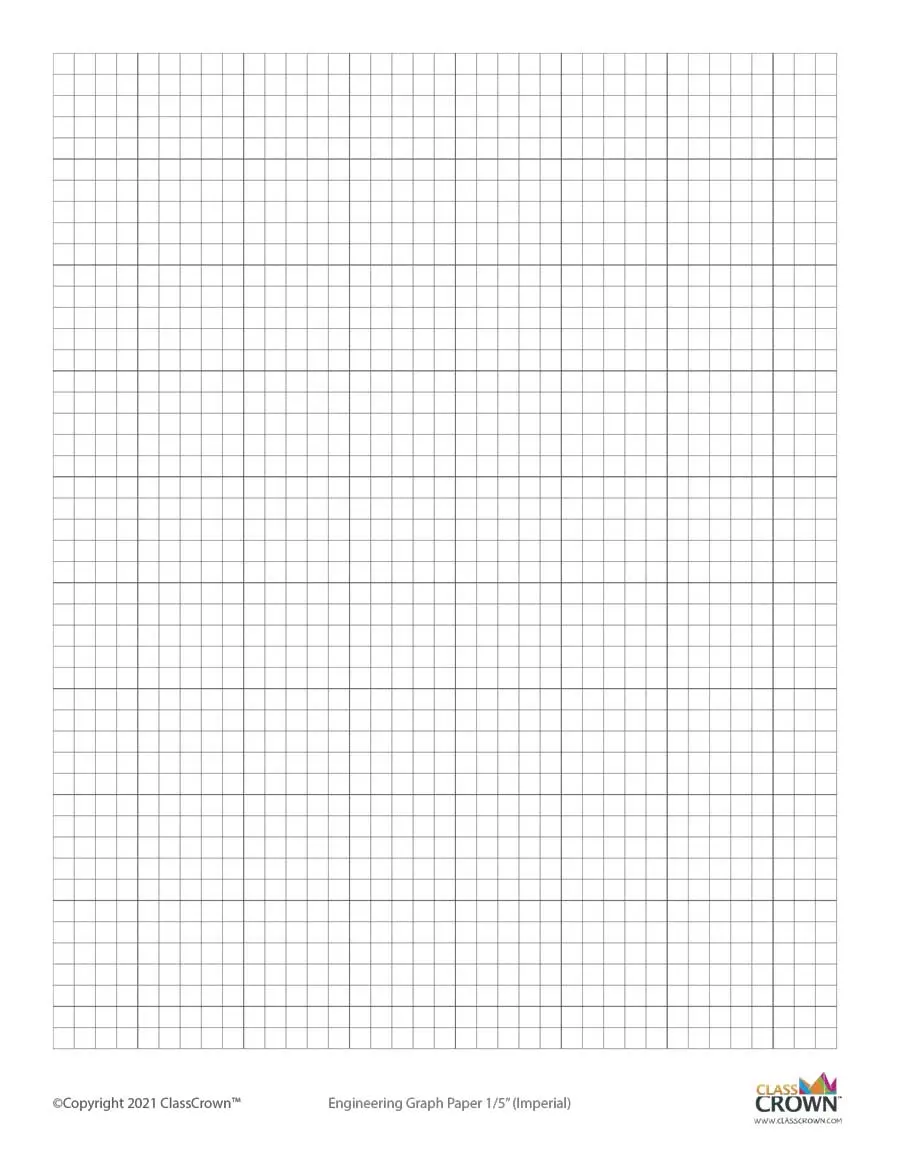 /Engineering Graph Paper: Fifth Inch
