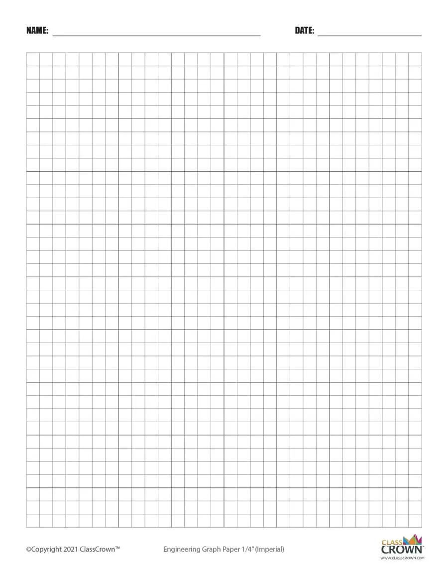 /Engineering Graph Paper with Name: Quarter Inch