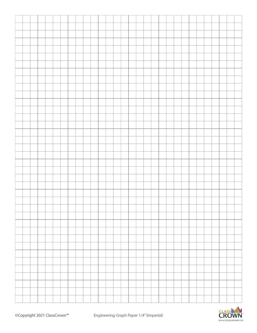 Quarter inch engineering graph paper.
