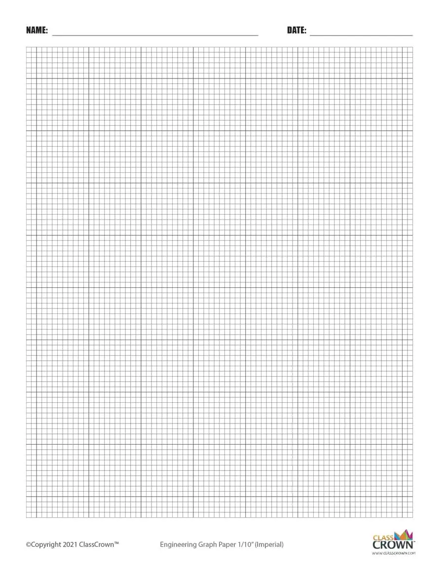 Tenth inch engineering graph paper.