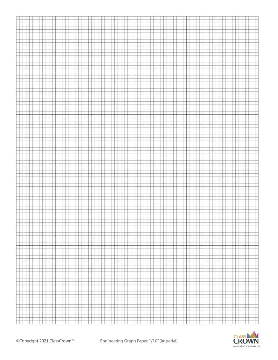 Tenth inch graph engineering paper.