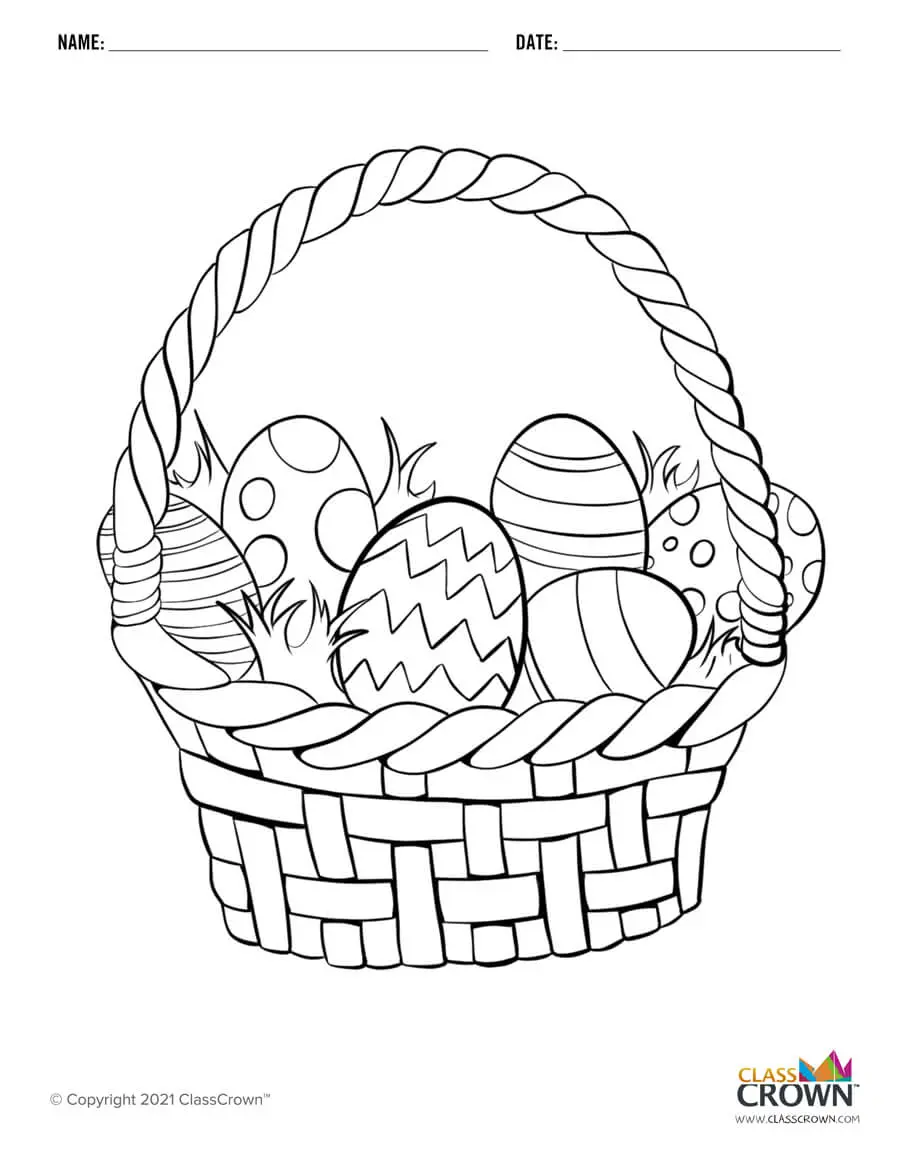 Easter basket coloring page.