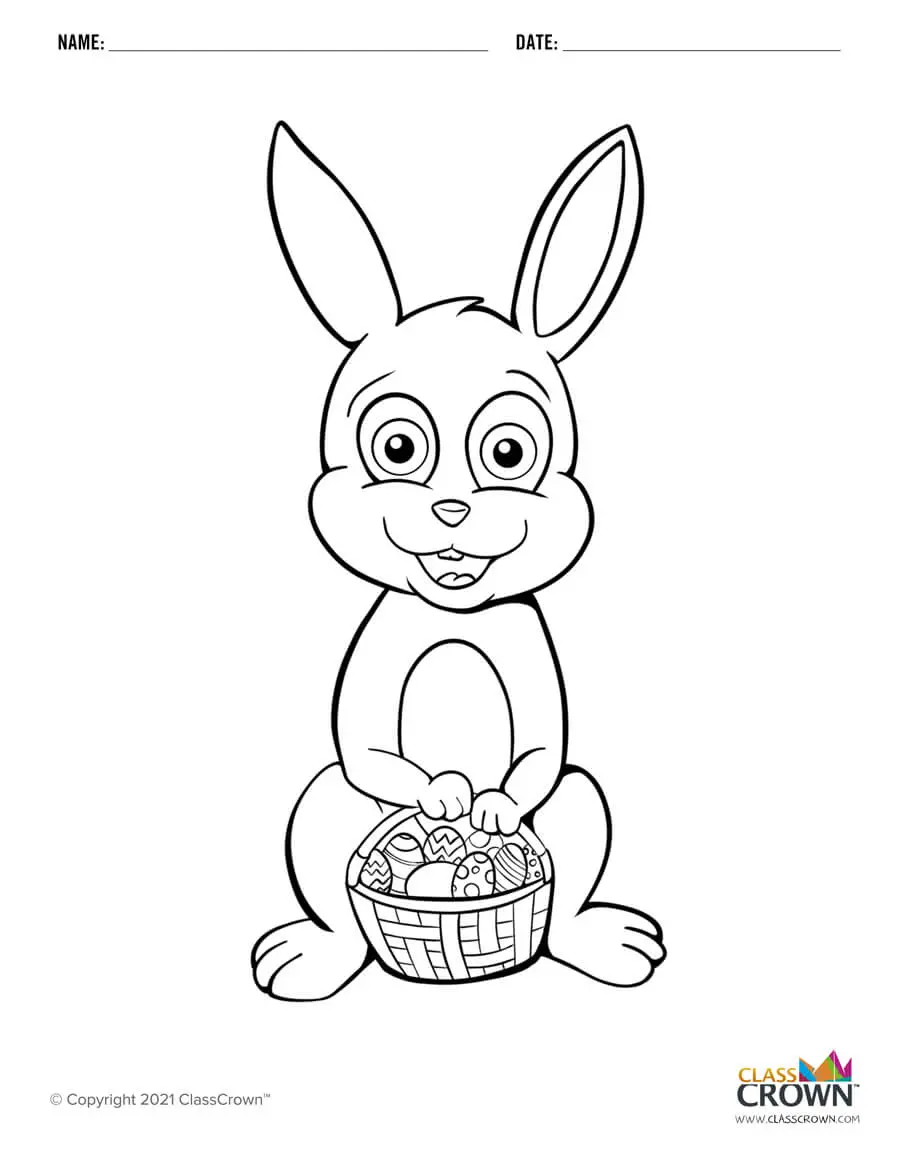 Easter bunny coloring page.