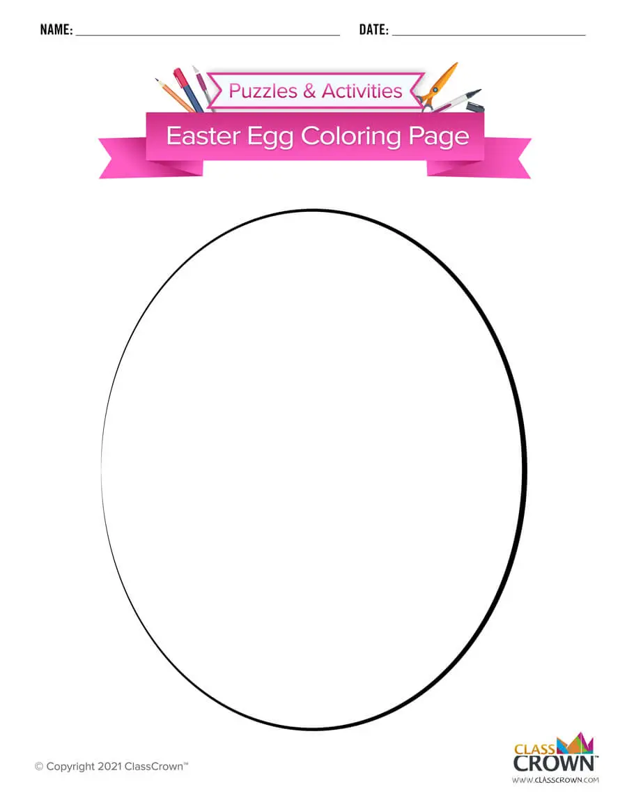 Easter egg coloring page.