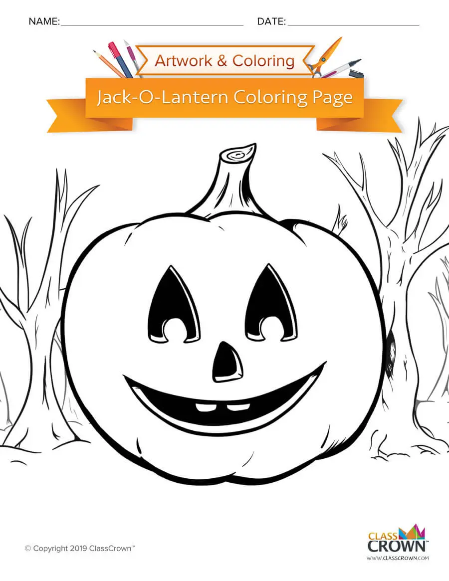 Halloween Jack-O-Lantern coloring page.