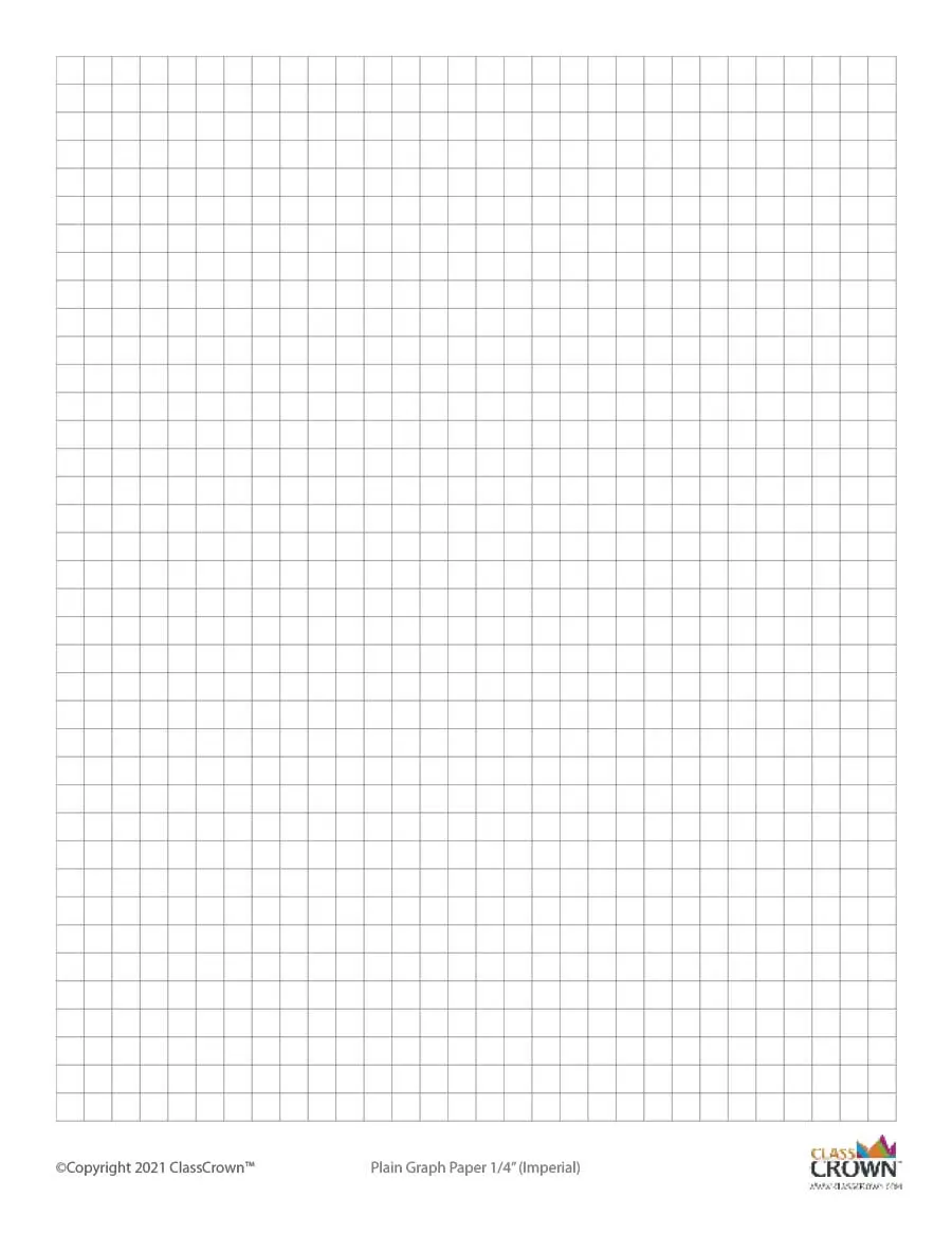 /Plain Graph Paper: Quarter Inch