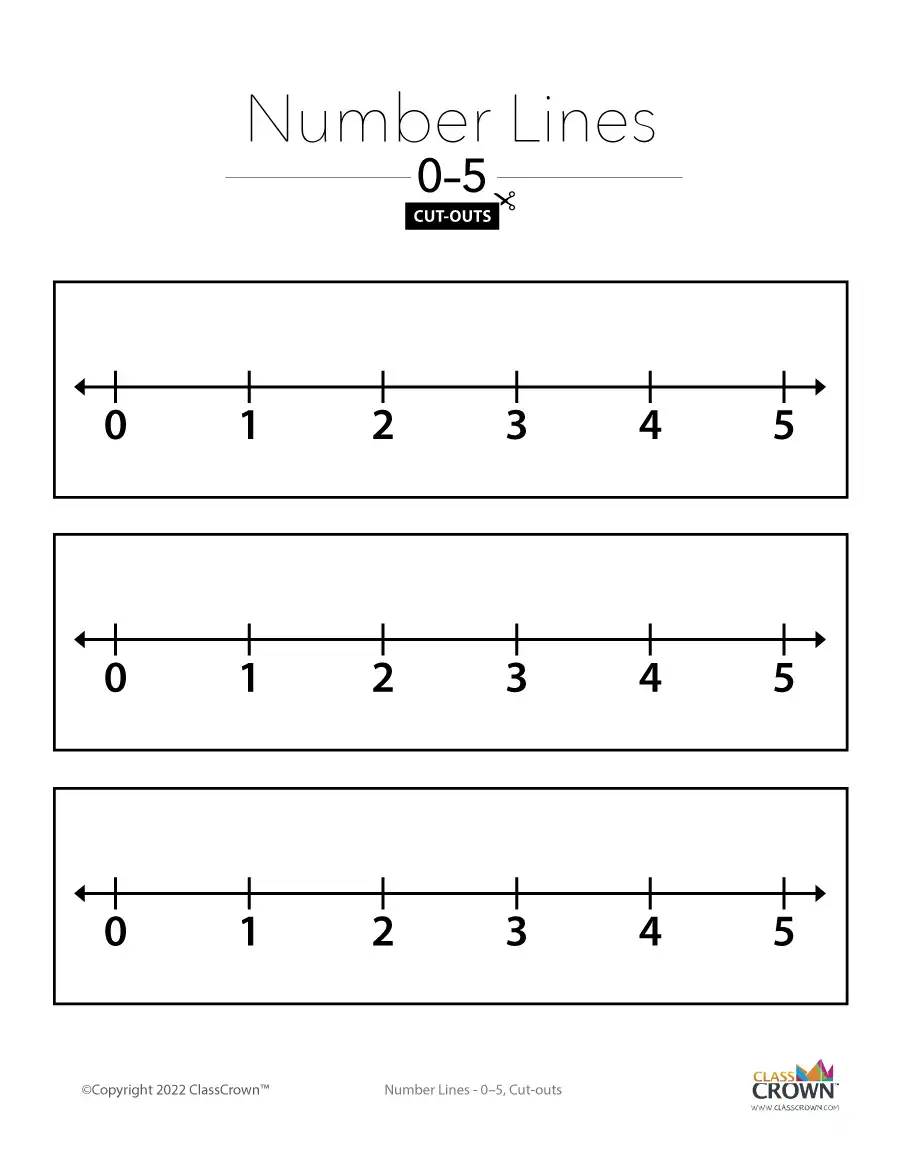 /Number Line to 5: Cut-out