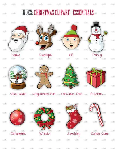 Christmas clip art index page.