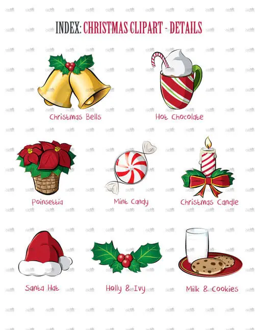 Christmas clip art index page.